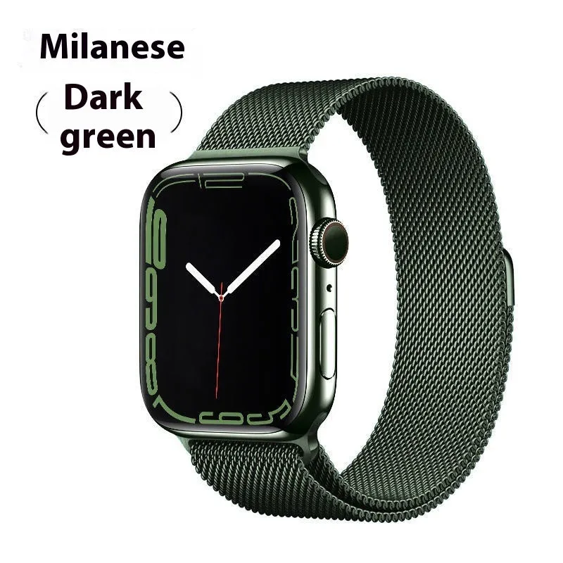 Milanis magnetic strap stainless steel metal watch band for Apple Watch in silver finish with magnetic clasp