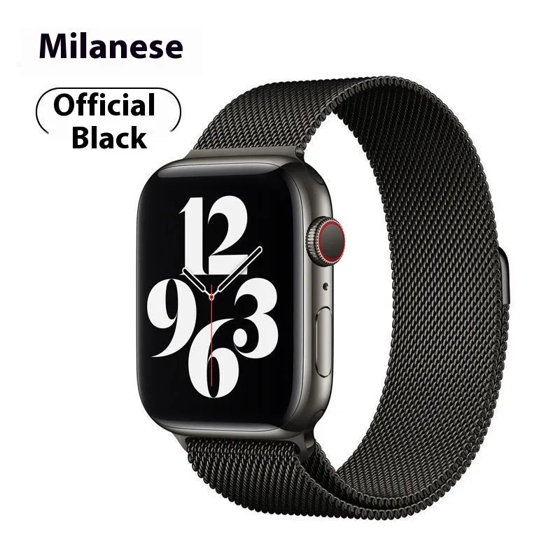 Milanis magnetic strap stainless steel metal watch band for Apple Watch in silver finish with magnetic clasp