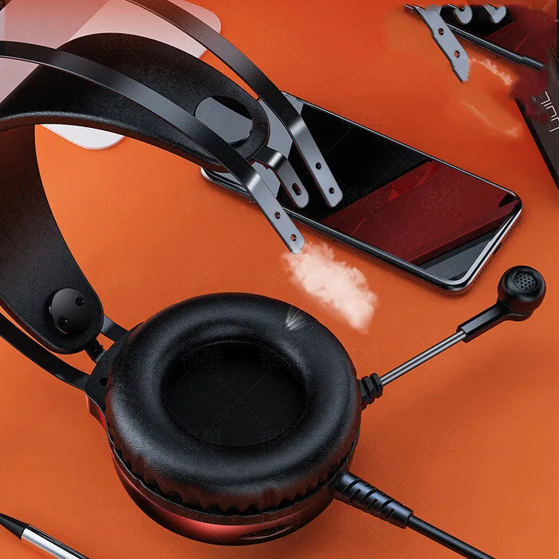Wired black or white PC headset with microphone, protein earmuffs, and a long cable with 3.5mm plug.