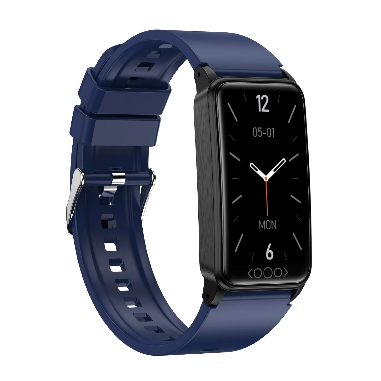 Smart bracelet with dynamic heart rate monitoring on a touchscreen display, silicone strap, black colour