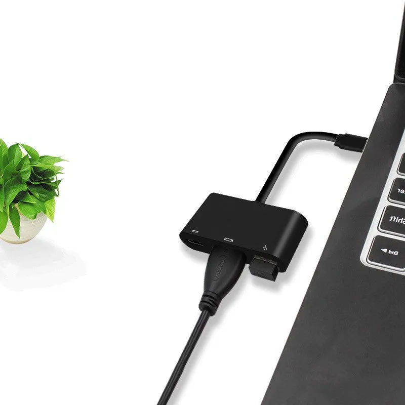 Black USB 3.1 Type-C to HDMI adapter cable for Nintendo Switch video output