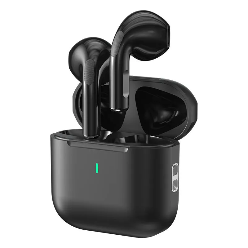Wireless Bluetooth sports in-ear mini headset in black with charging compartment