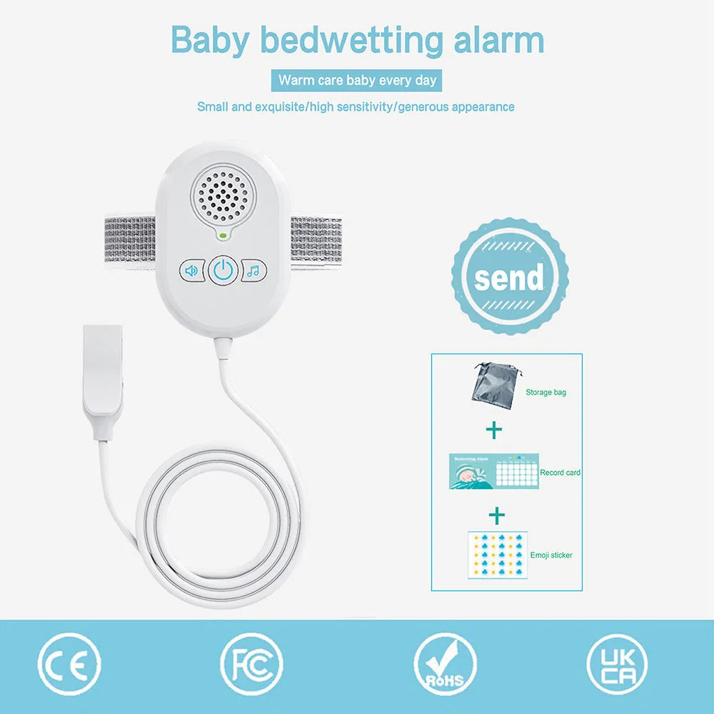Wireless watch-style toilet trainer alarm with light, vibration, and music for children bed-wetting detection
