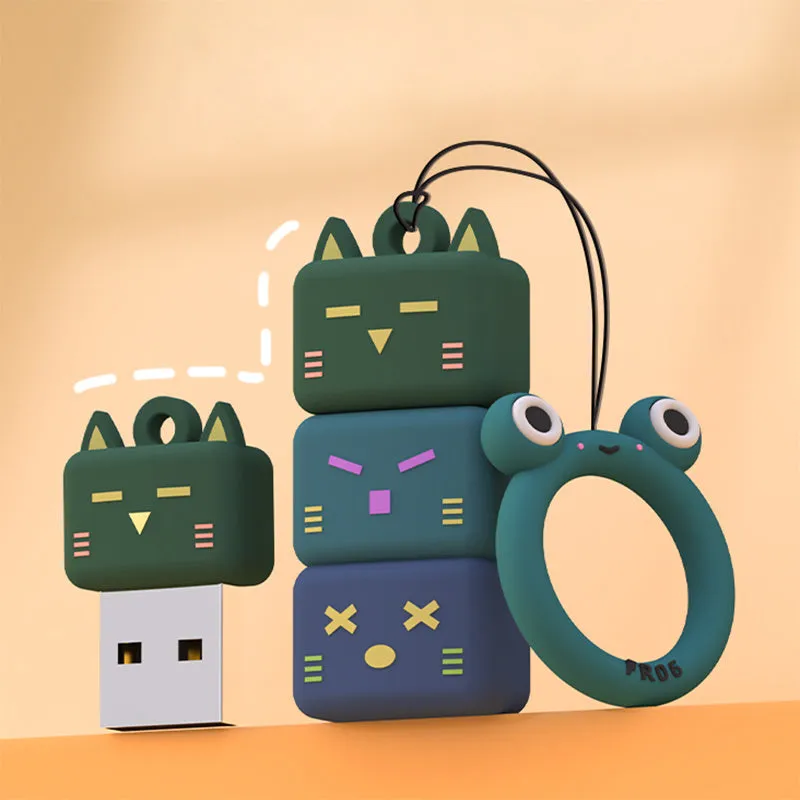 Large capacity Mini Cartoon USB flash drive with OTG adapter for mobile phone and computer dual use