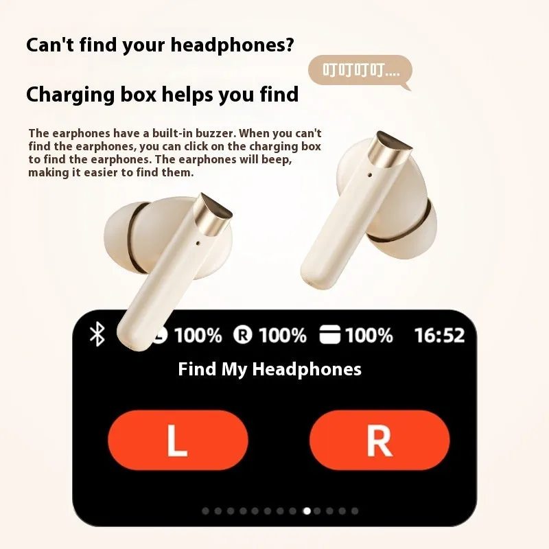Smart Bluetooth headset in black with digital display screen and breathing light, in-ear style