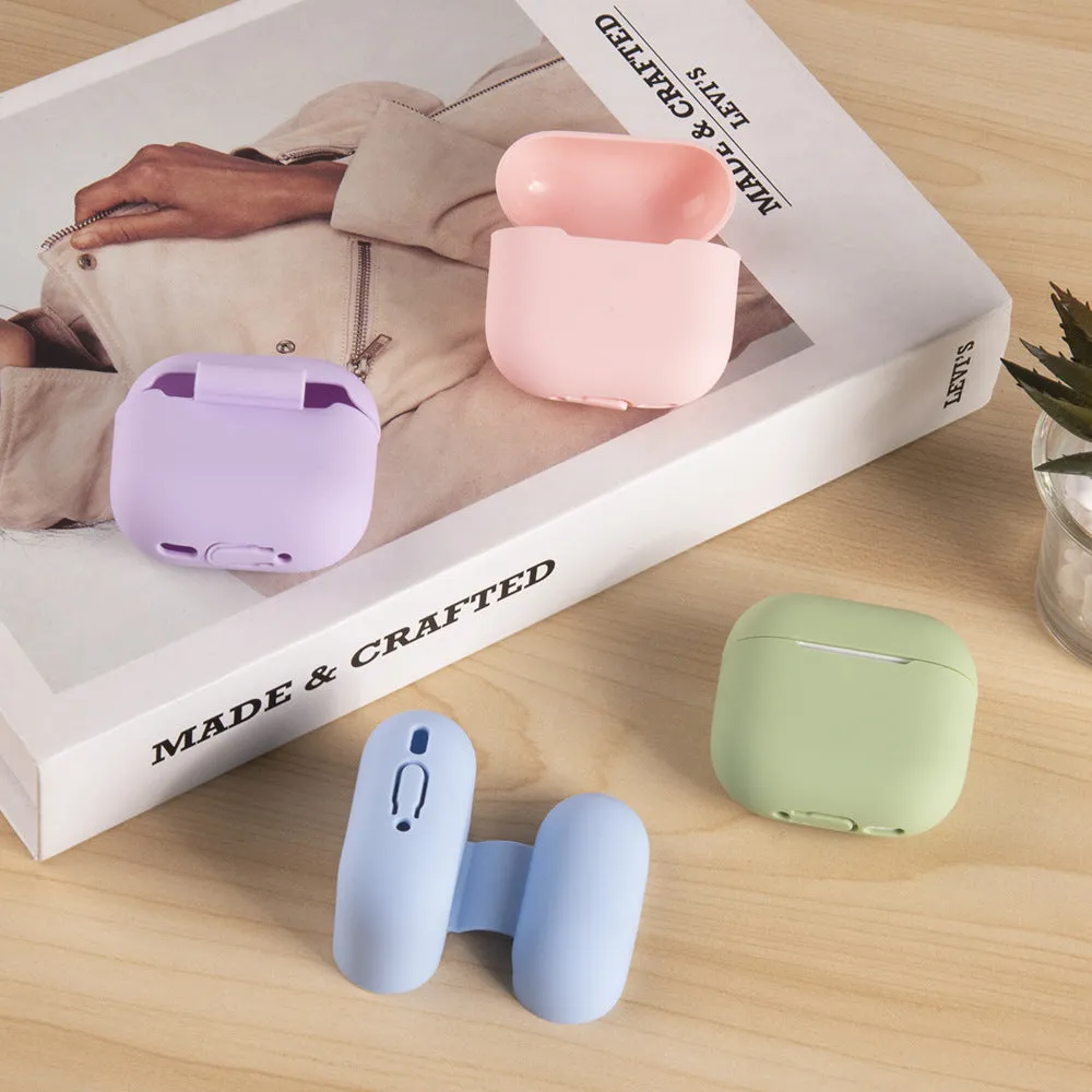 Silicone protective cover earphone sleeves for AirPods 4 in multiple colours including black, white, and pink