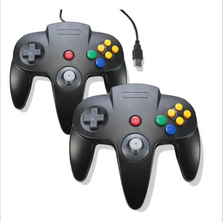 USB N64 computer game controller for PC gaming in blue colour