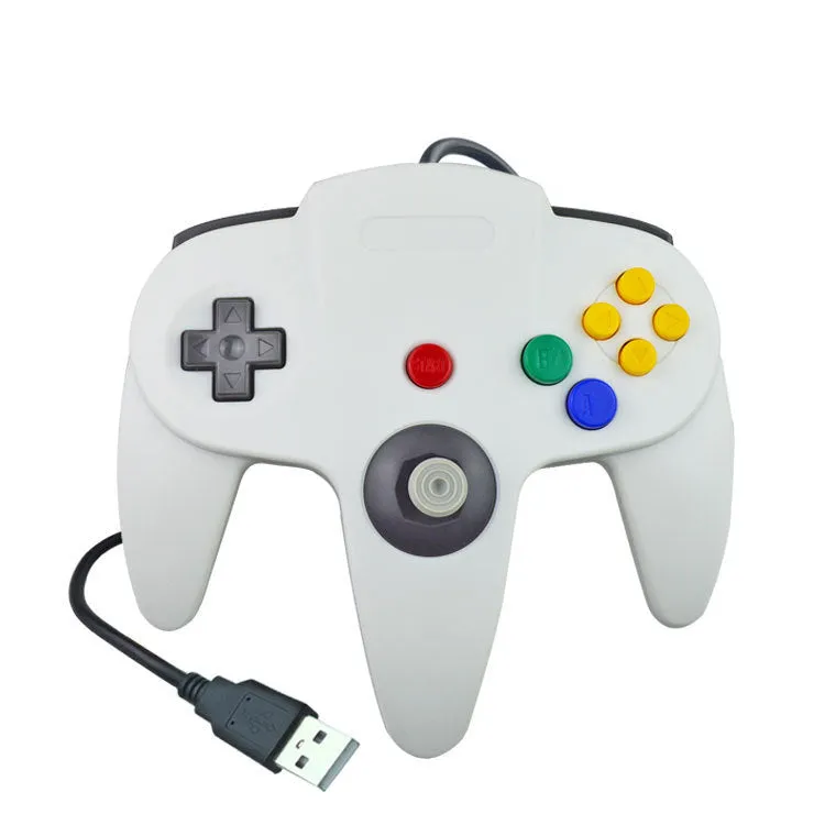 USB N64 computer game controller for PC gaming in blue colour
