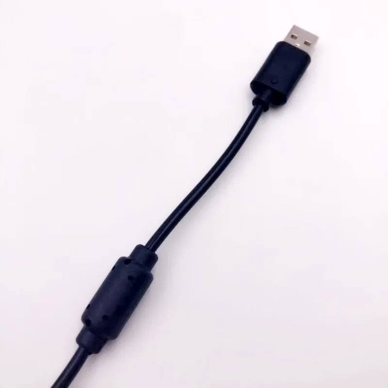 Black Xbox controller charging cable with magnetic ring, 1.5m USB lead on a desk