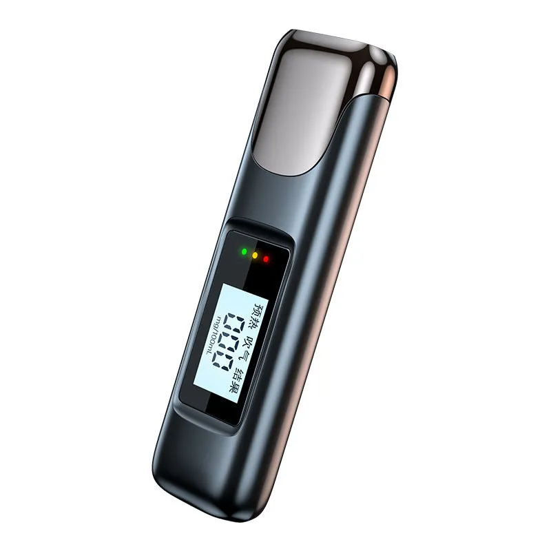 Alcohol tester high precision breath detector black ABS handheld with English screen display