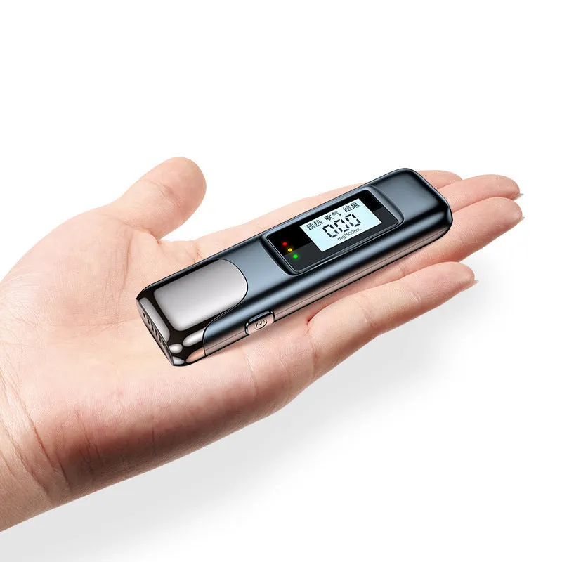 Alcohol tester high precision breath detector black ABS handheld with English screen display