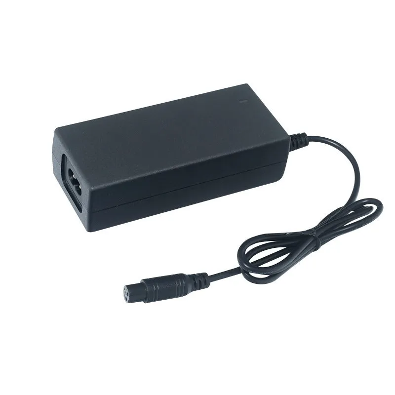 Electric swing car lithium battery charger with aviation plug measuring 115x50x32mm, option for DC 5.5x2.5mm or 5.5x2.1mm connector