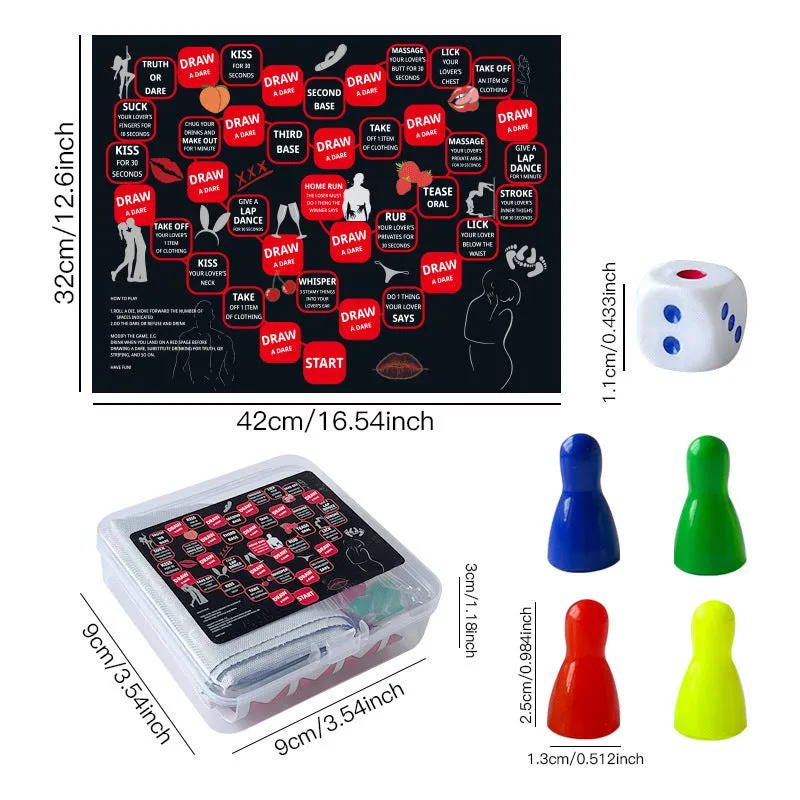 Adult drinking board game for couples with double game board and photo cloth surface