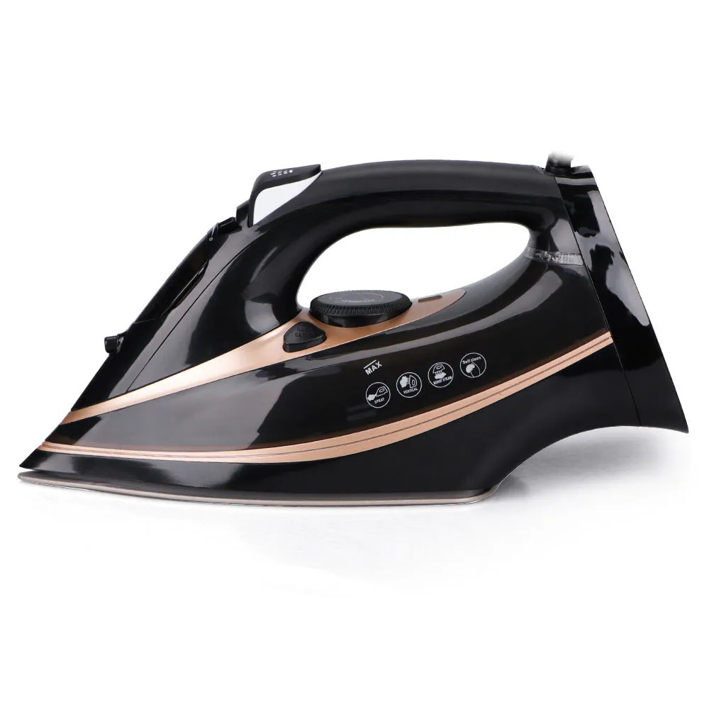 2600W ceramic base electric iron with 3-step thermostat in Black Gold colour