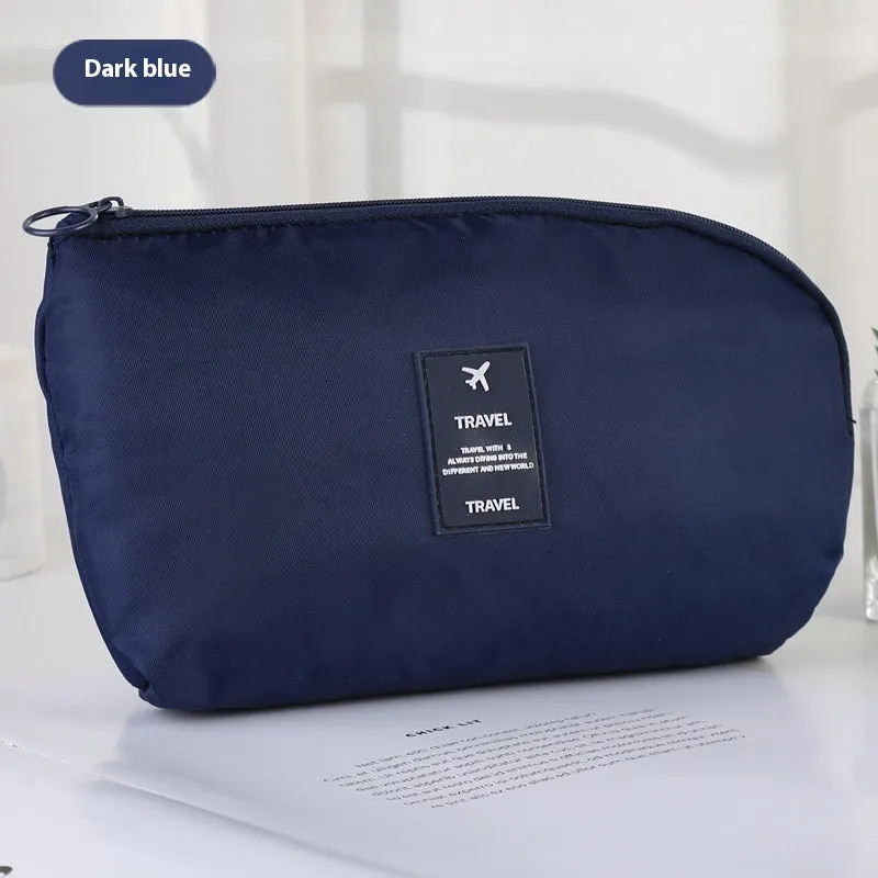 Multi-purpose polyester digital storage bag in beige with zip closure for travel and business use