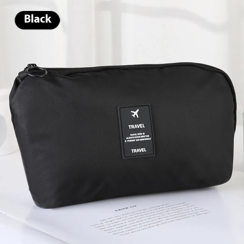 Multi-purpose polyester digital storage bag in beige with zip closure for travel and business use