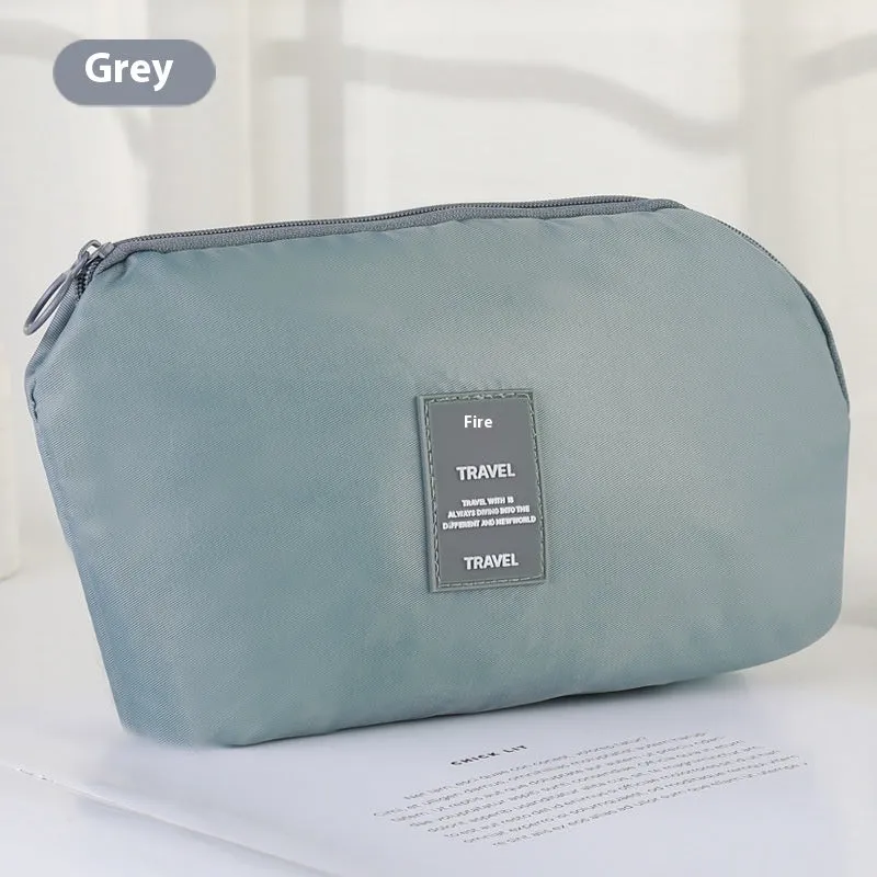 Multi-purpose polyester digital storage bag in beige with zip closure for travel and business use