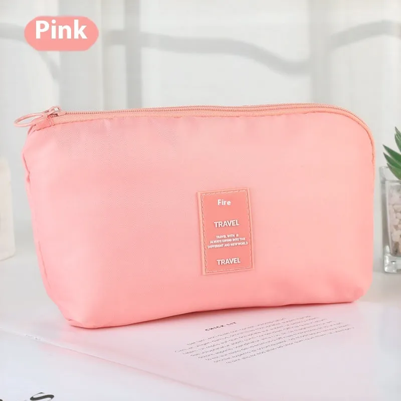 Multi-purpose polyester digital storage bag in beige with zip closure for travel and business use