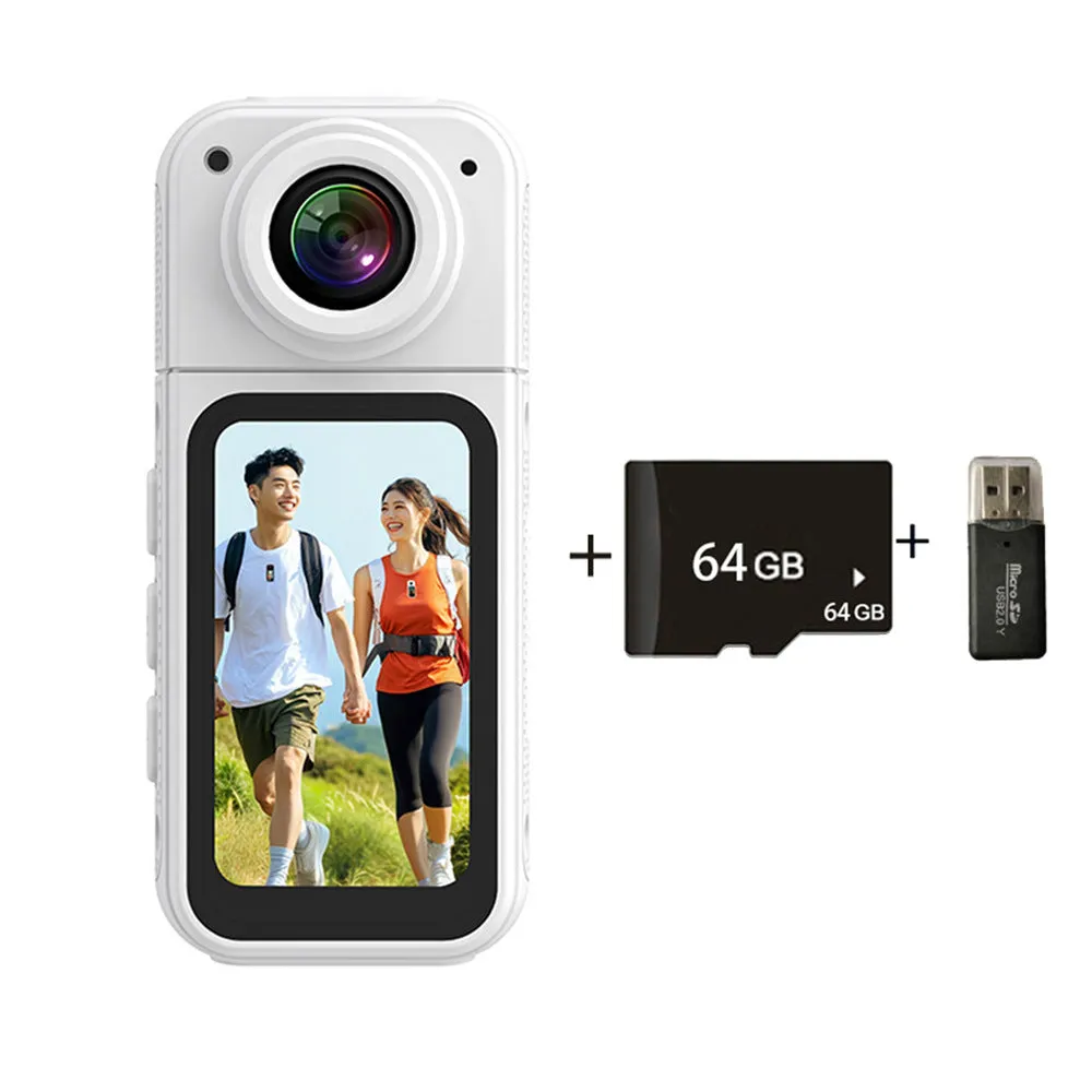 Riding S70 thumb camera in black with 180 degree rotating lens, compact ABS body