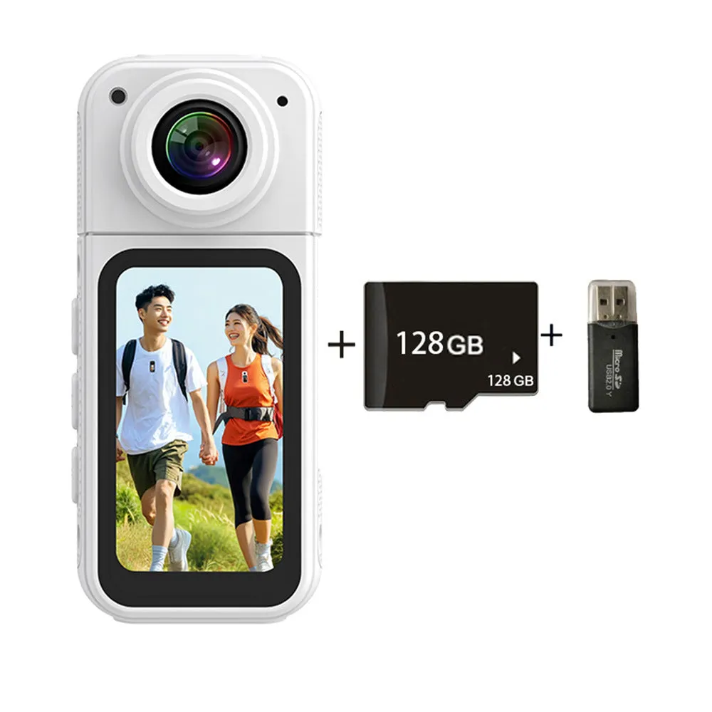 Riding S70 thumb camera in black with 180 degree rotating lens, compact ABS body
