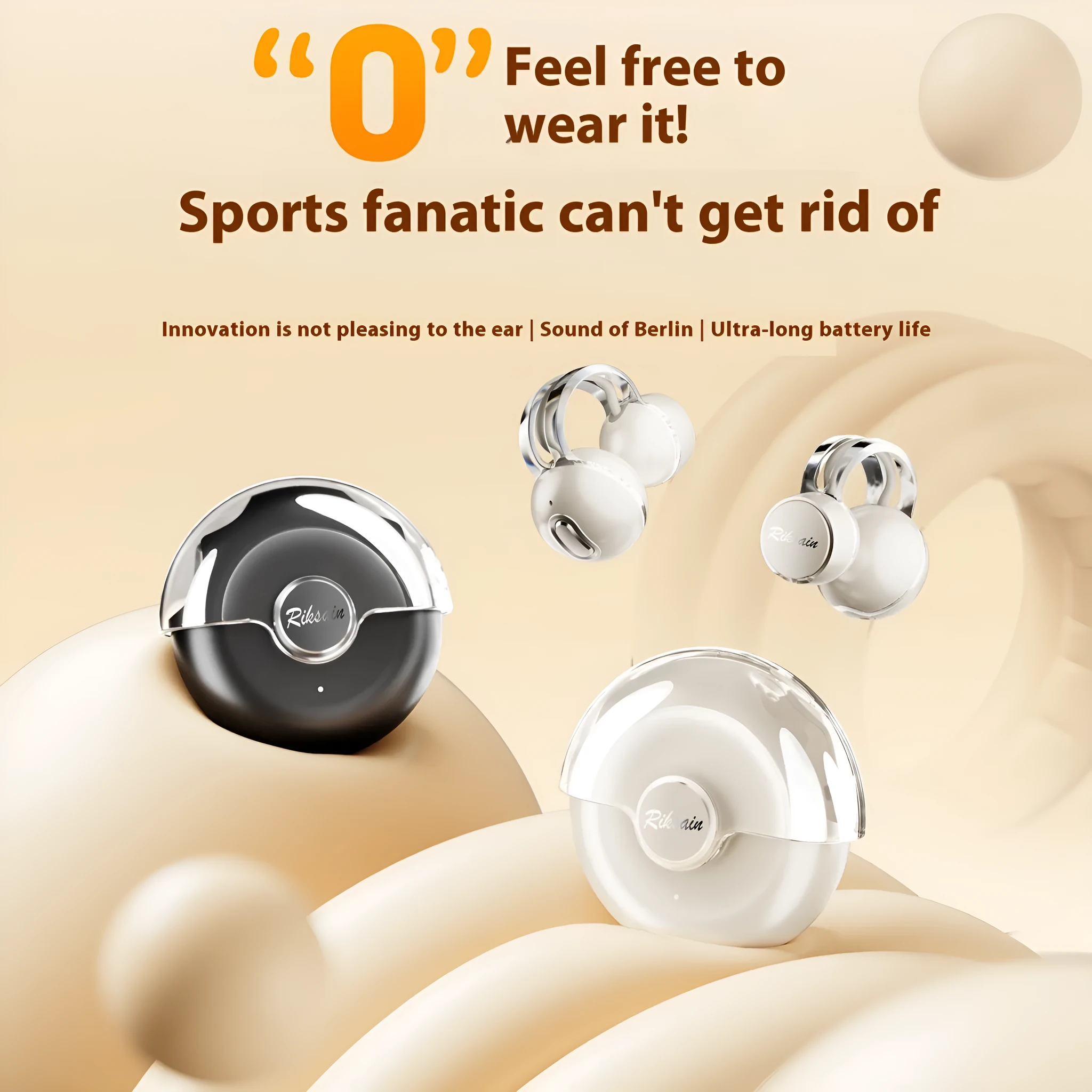 S36 Sports Bluetooth Headset clip ear wireless non in-ear Pearl White colour on display