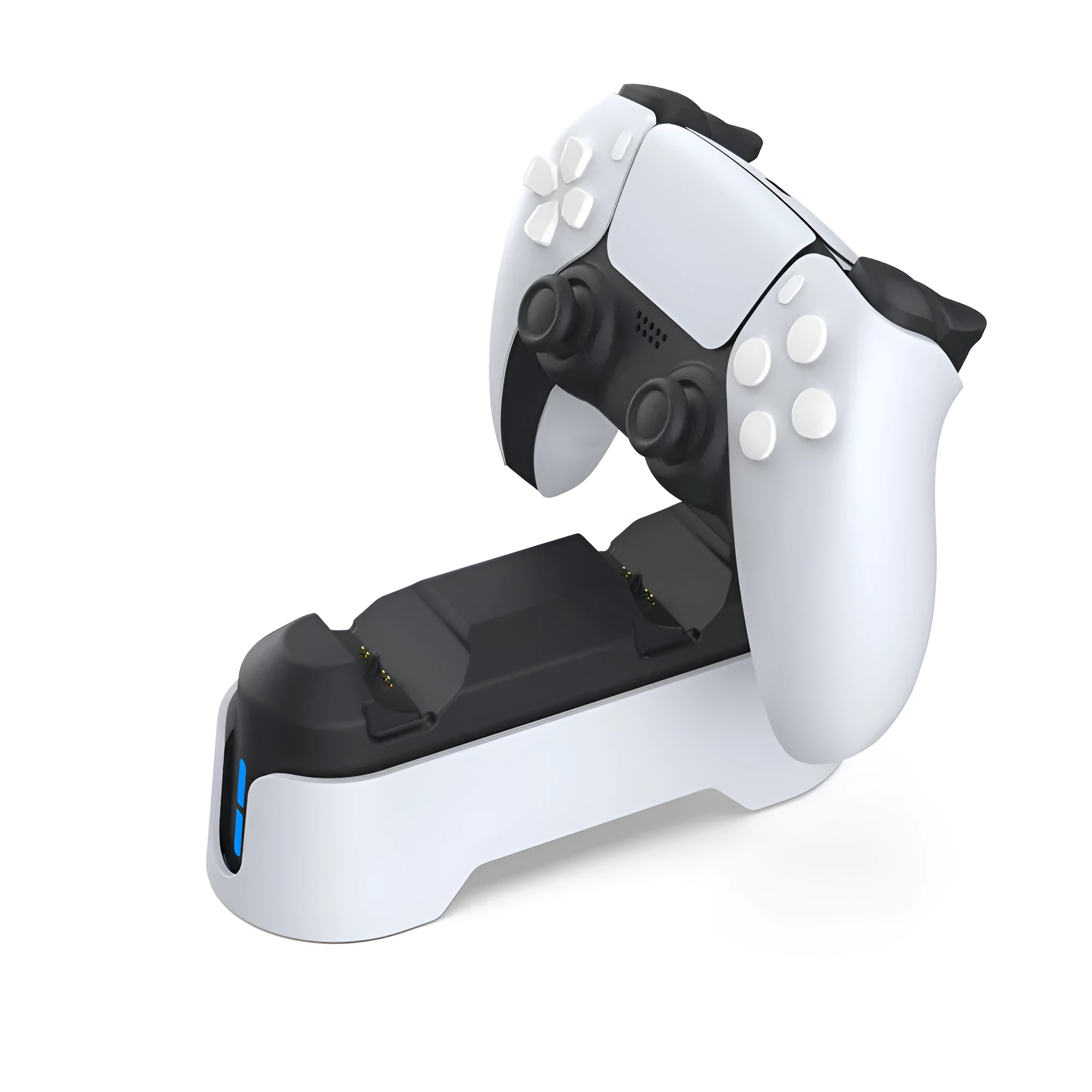 PS5 dual-seat gamepad charger with display light in Gray ABS material