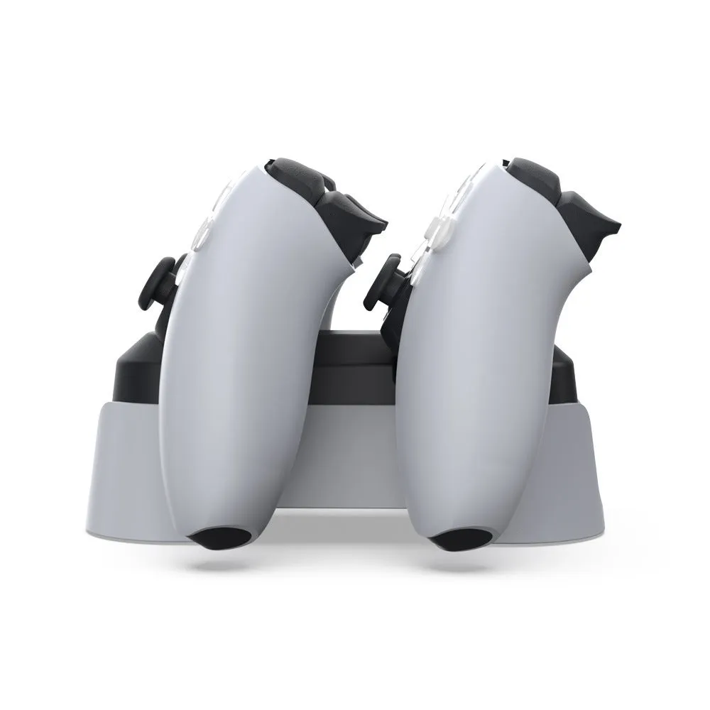 PS5 dual-seat gamepad charger with display light in Gray ABS material
