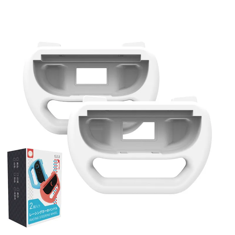 Pair of Switch2 controller grips in Black, Red and Blue, and White ABS plastic