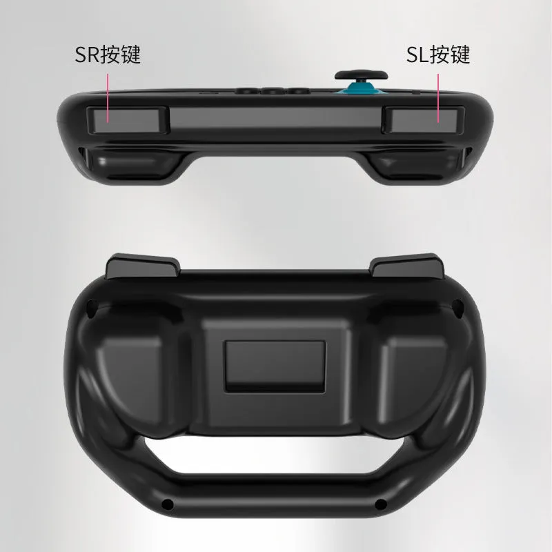 Pair of Switch2 controller grips in Black, Red and Blue, and White ABS plastic