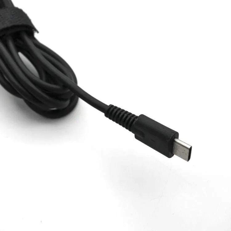 Black 65W Type C PD laptop charger power adapter with compact square design
