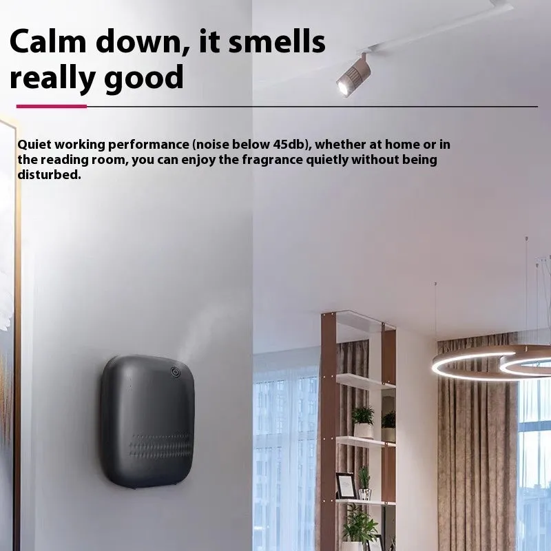 Square plastic ultrasonic aroma diffuser in black or white with Bluetooth, 36-45dB low noise, automatic home use