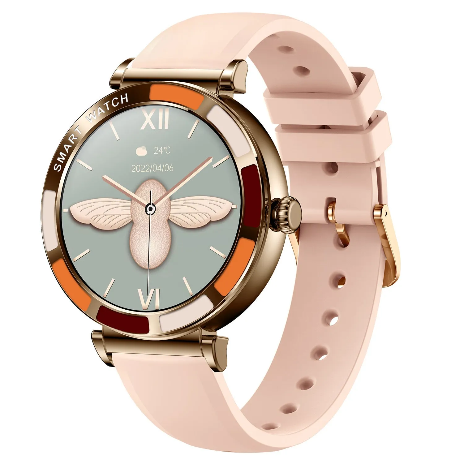 H20 smart watch for women in pink with TFT screen and Bluetooth calling feature