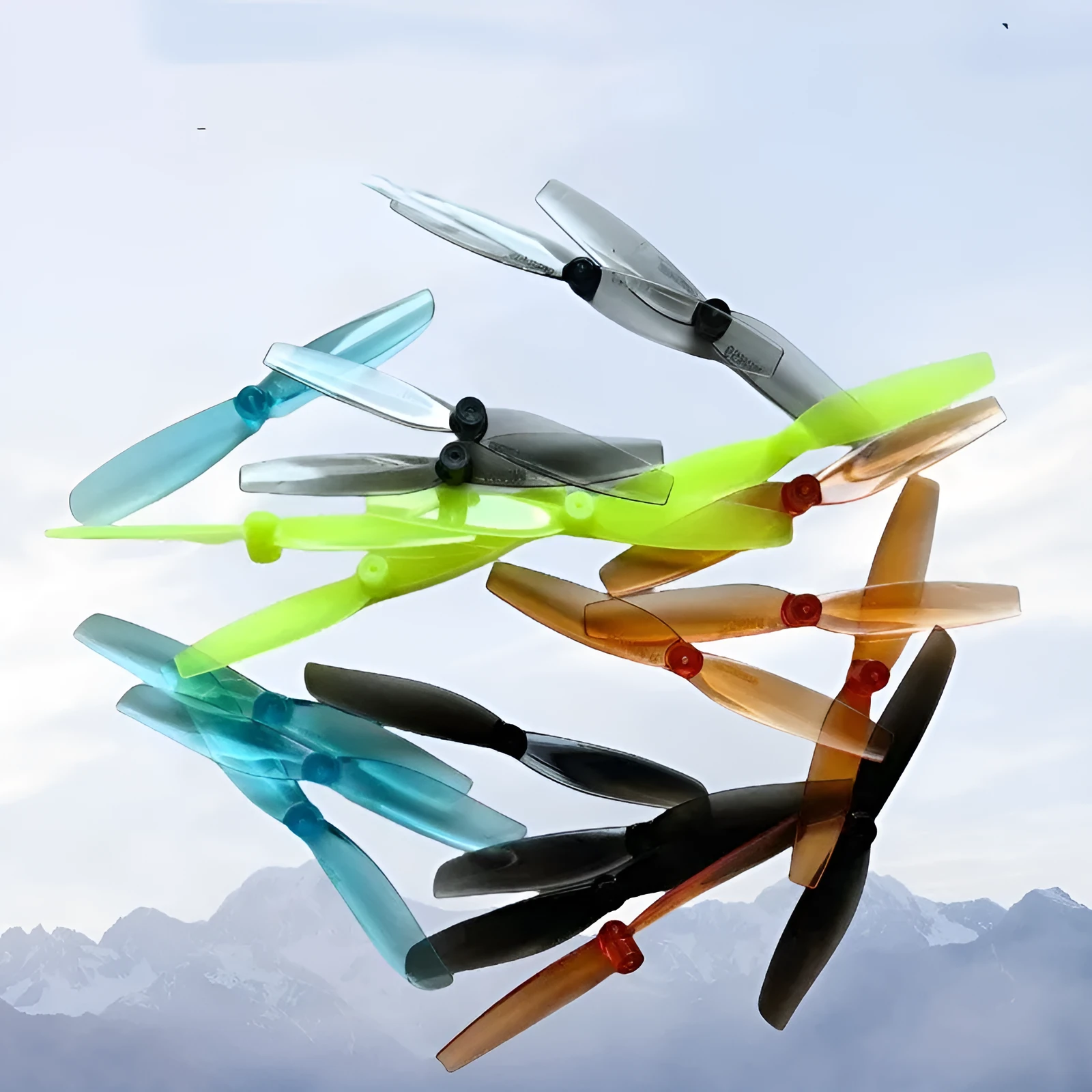 65mm two-blade PC plastic racing propeller set with positive and reverse rotation, 8 pieces