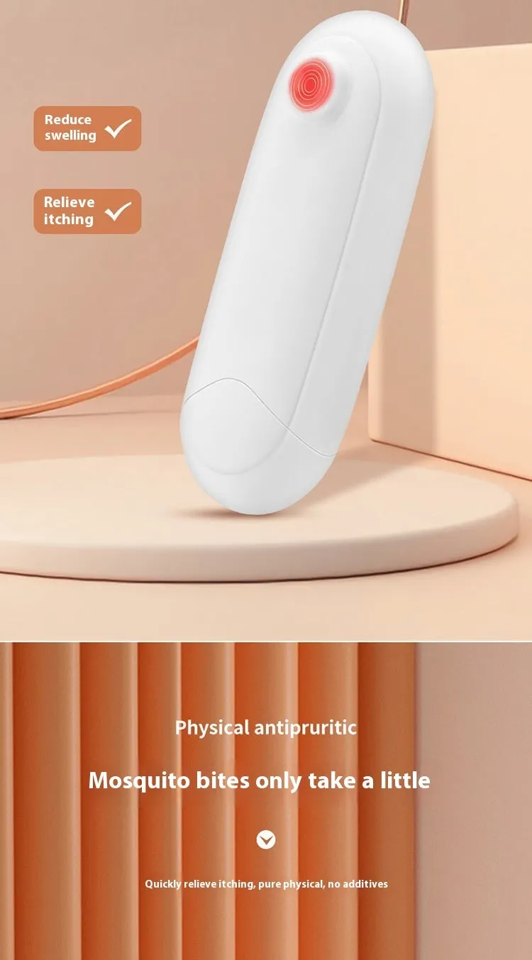 Thermal pulse itching suppressant for mosquitoes and insects in white colour, ABS material device