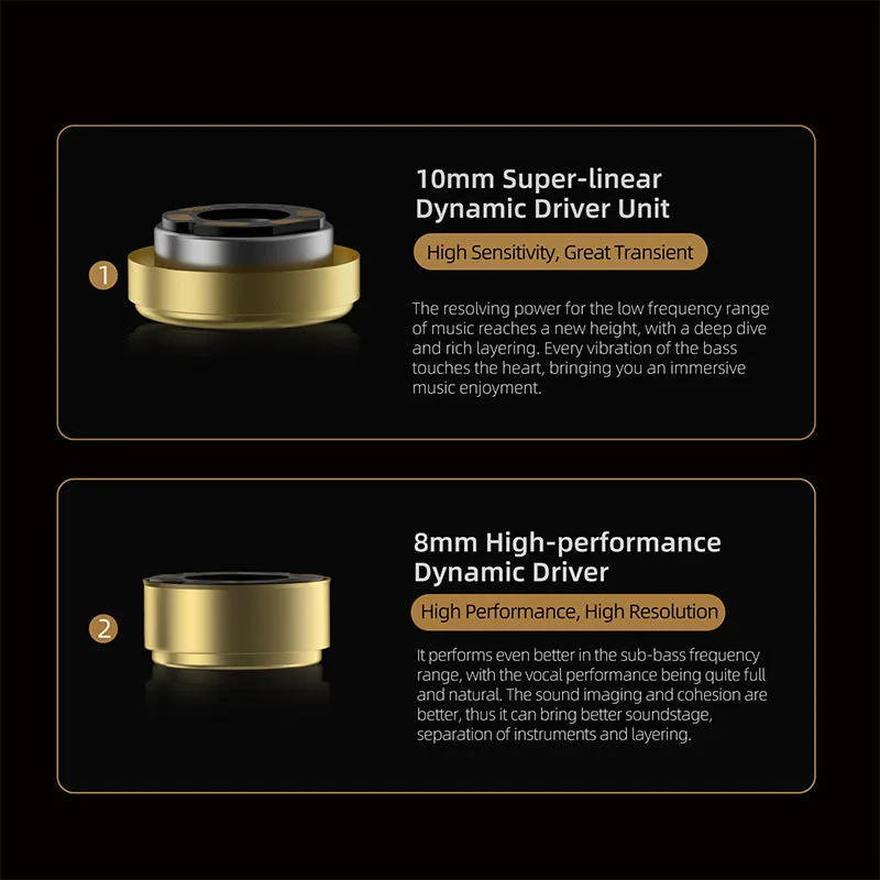 Wired in-ear earphone with adjustable voice iron monitor, back-winding style, and tape microphone option