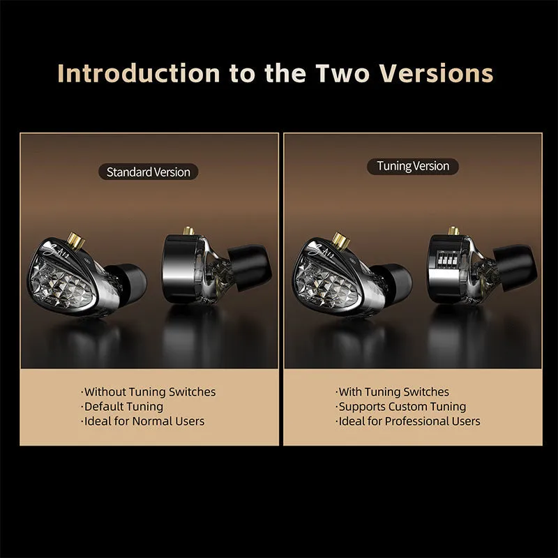 Wired in-ear earphone with adjustable voice iron monitor, back-winding style, and tape microphone option