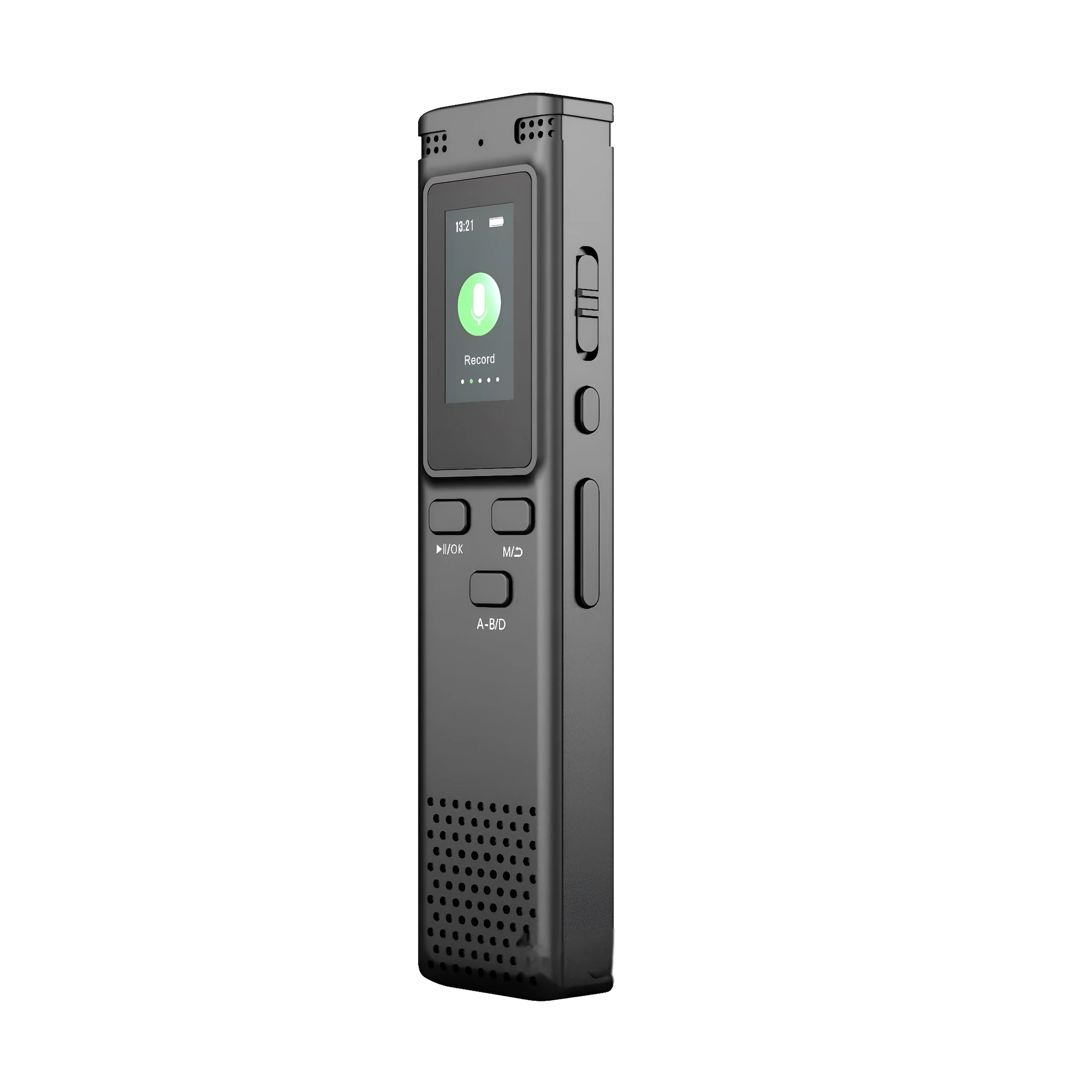 Black 32GB recording pen with HD noise reduction, compact design, ABS shell, 103x2.5x12mm