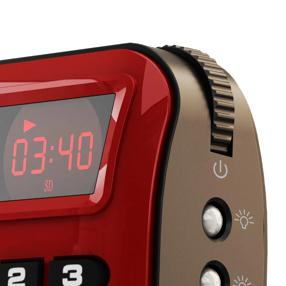 Rolton W405 portable FM radio and MP3 travel speaker in blue with LED display and strap