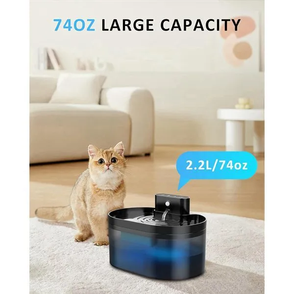 Cat water fountain filter element made of carbon fibre, includes sponges, for 2.2L fountains
