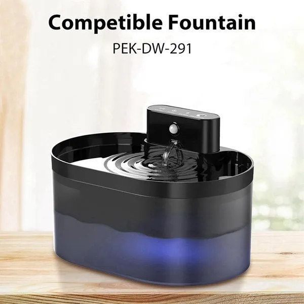 Cat water fountain filter element made of carbon fibre, includes sponges, for 2.2L fountains