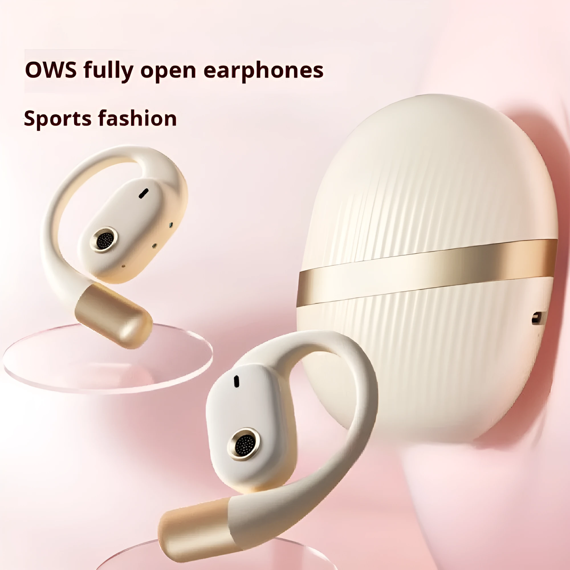 Skin-coloured hanging wireless Bluetooth headset with Jerry chip and Type-C charging port