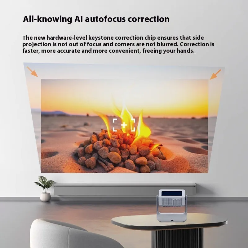 Home Ultra HD Smart Touch Dual Screen PTZ projector in C3 colour with touch controls and lens