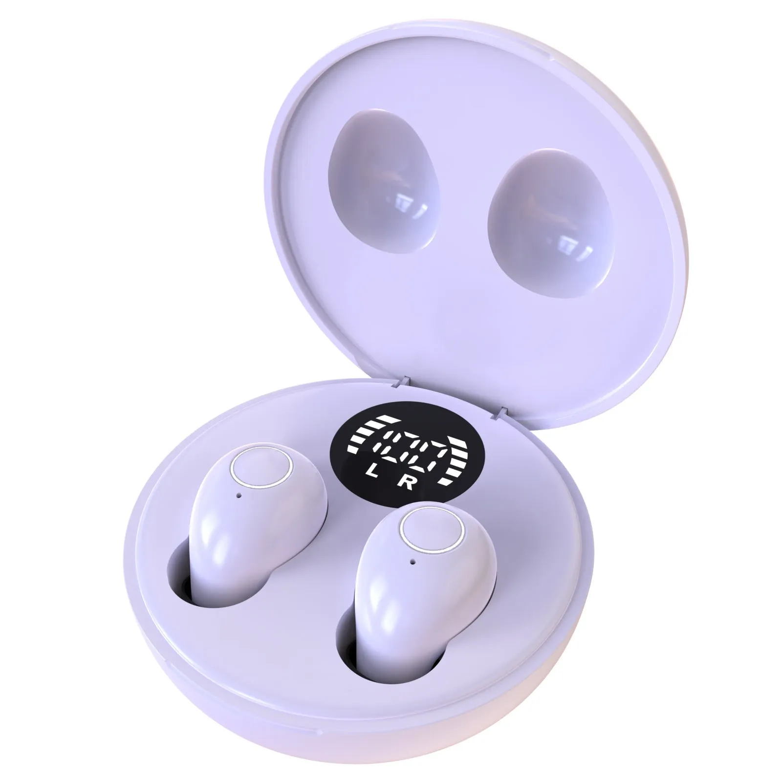 In-ear wireless Bluetooth headset with digital display, PC ABS, 10m range, available in SK31 Black, Purple, Skin Color, White