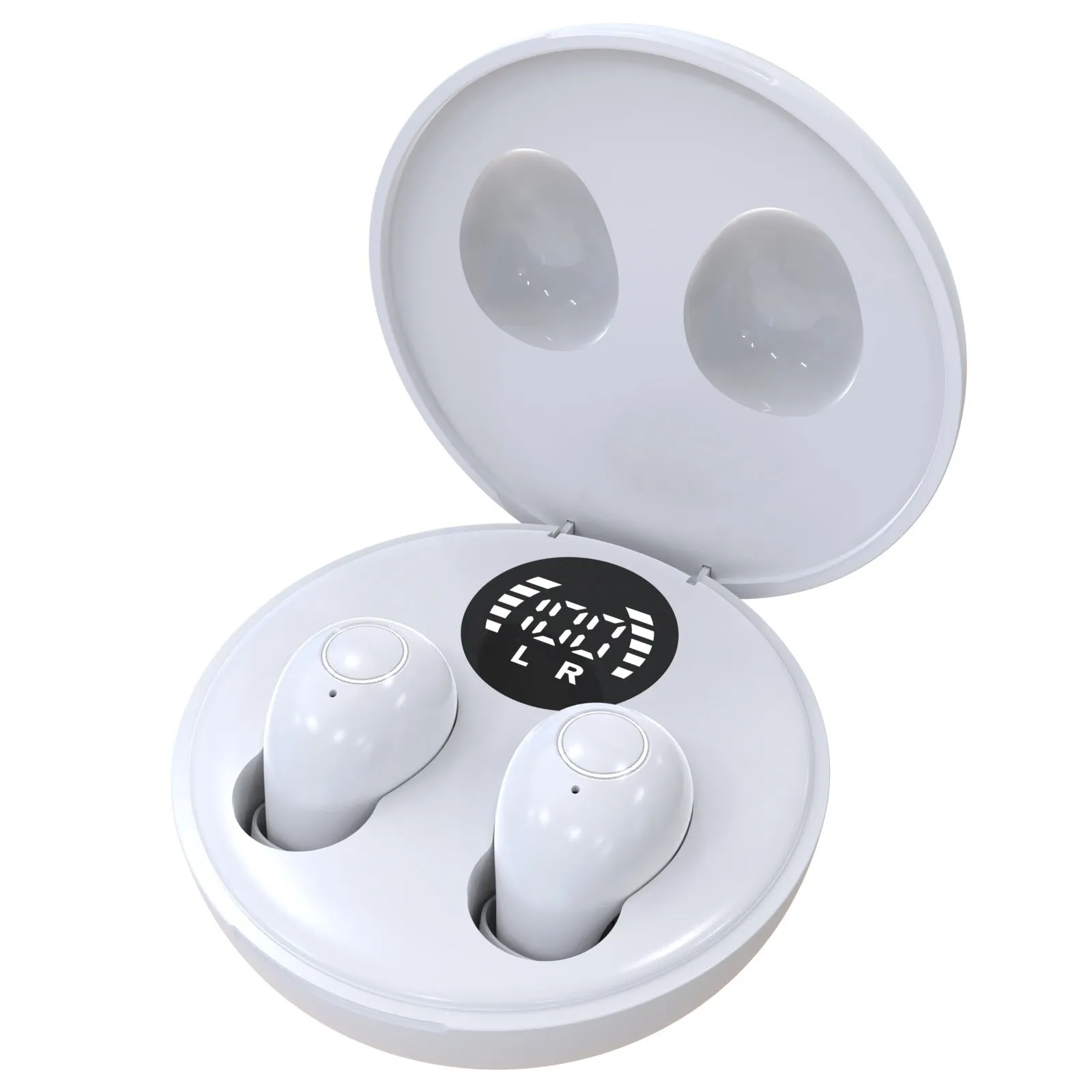 In-ear wireless Bluetooth headset with digital display, PC ABS, 10m range, available in SK31 Black, Purple, Skin Color, White