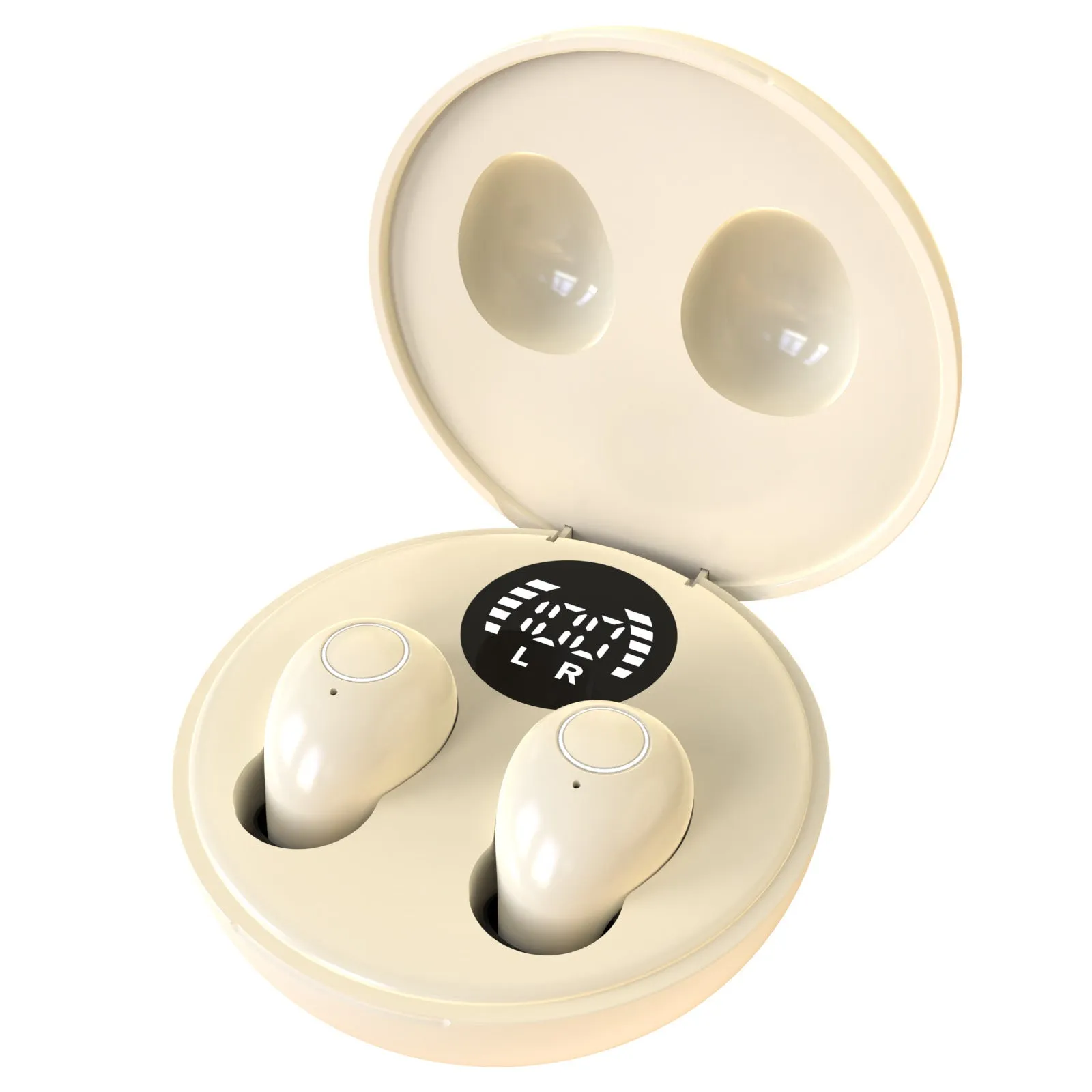 In-ear wireless Bluetooth headset with digital display, PC ABS, 10m range, available in SK31 Black, Purple, Skin Color, White