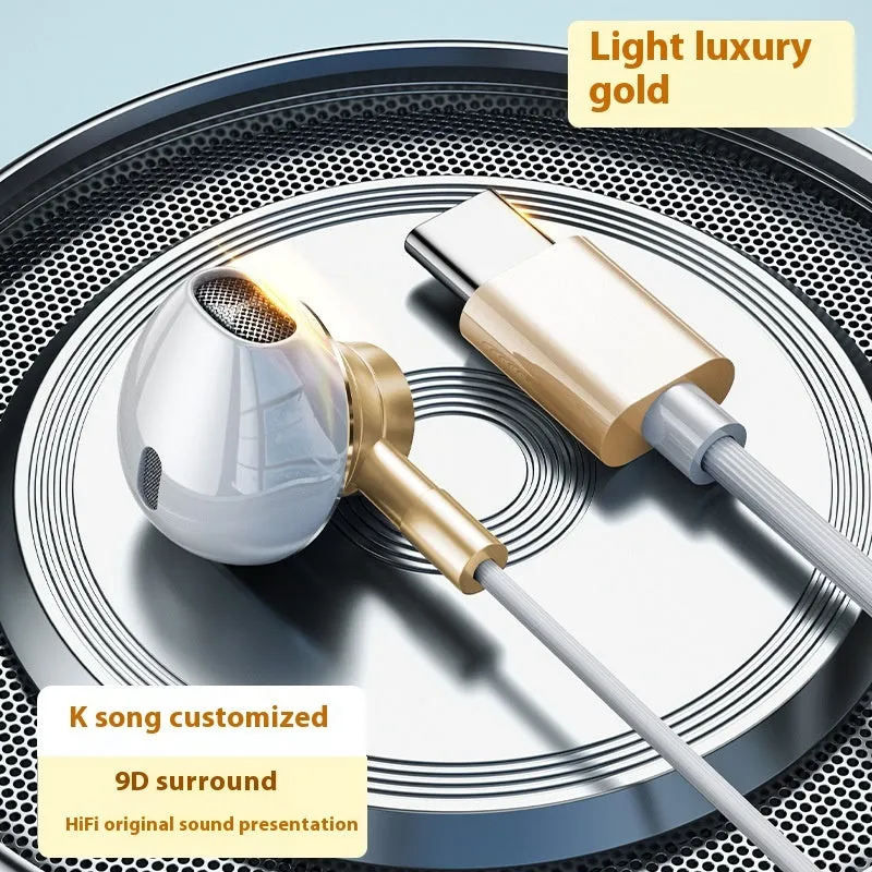 Wired in-ear Type-C headset in Bright Moon White for mobile phone and tablet use
