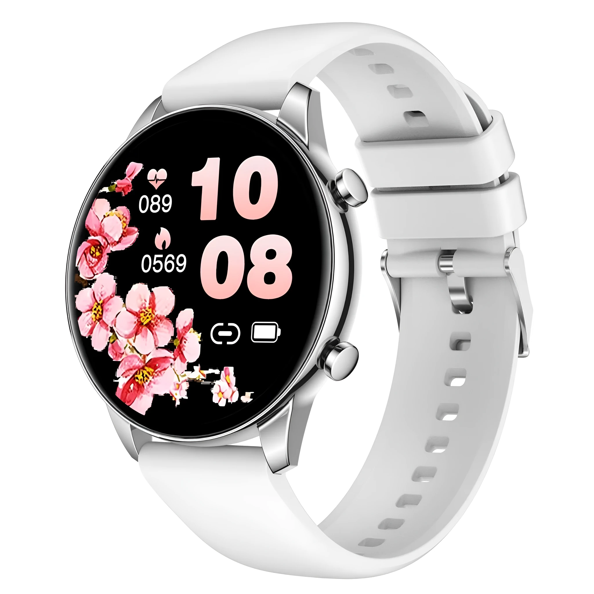 Smart call watch with step counting, heart rate monitor, Bluetooth call, silicone strap, multiple colour options