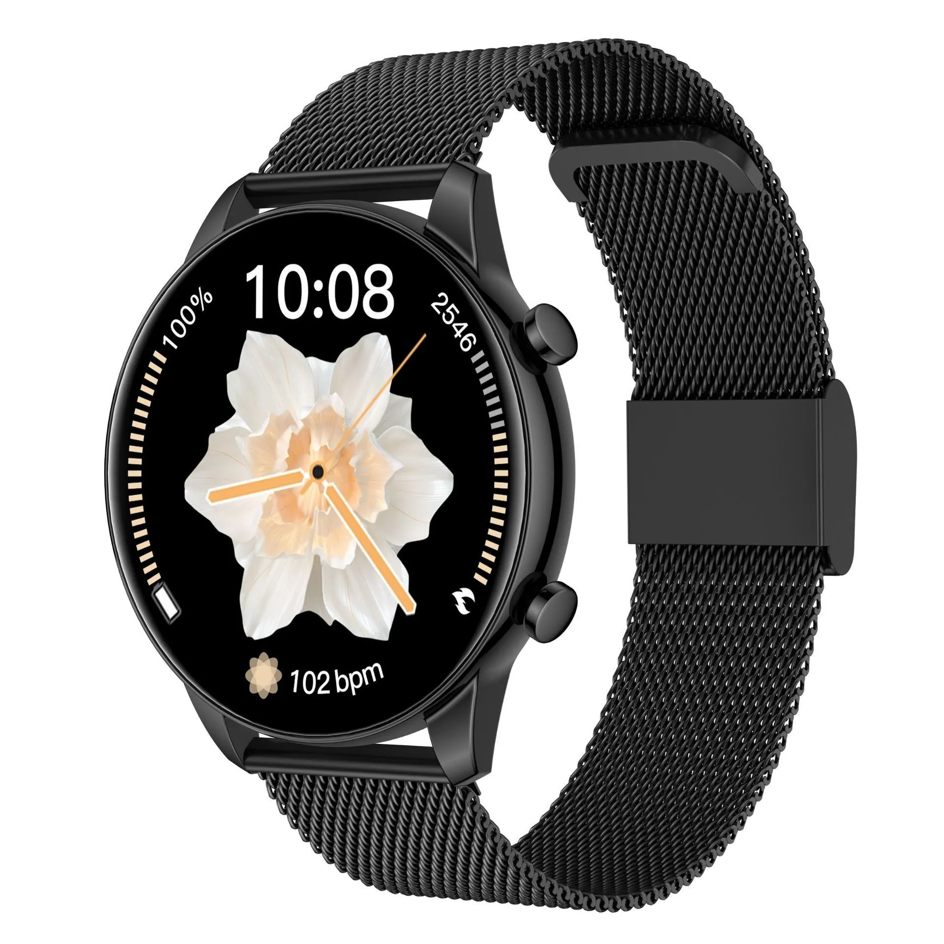 Smart call watch with step counting, heart rate monitor, Bluetooth call, silicone strap, multiple colour options
