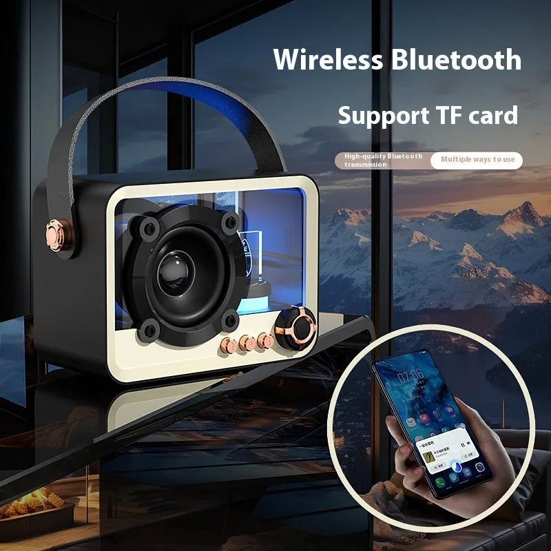 Mini glass Bluetooth speaker in Lucky Cat design, black or white, with Type-C charging cable