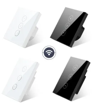 120 type smart dimmer switch with touch glass panel in black or white colour options